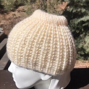 Cream Knit Hat Beanie